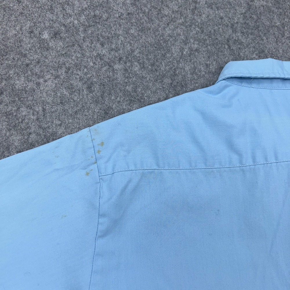 VTG Big Mac Shirt Mens XL Tall Blue Canvas Short Sleeve‎ Button Up Work USA 90s - Picture 9 of 12